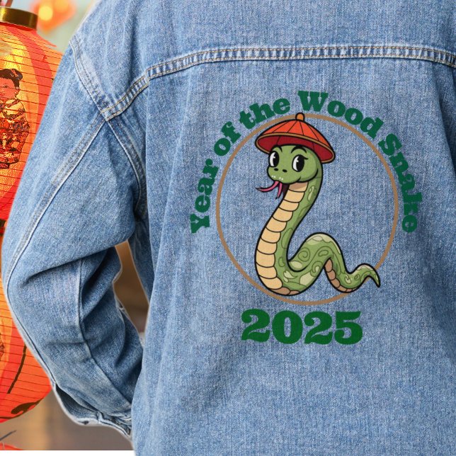 Year of the Wood snake 2025 Lunar Zodiac sign Denim Jacket (Creator Uploaded)