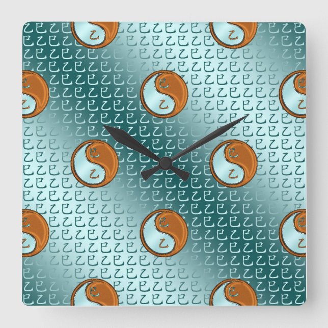 Year of the Wood Snake Square Wall Clock (Front)