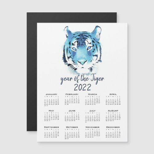Year of Tiger 2022 Blue Calendar Chinese New Year