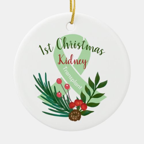 Year of Transplant Christmas Customizable Ceramic Ornament