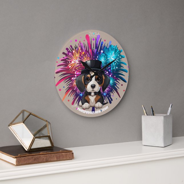 Year of Woofs! Large Clock (Office)
