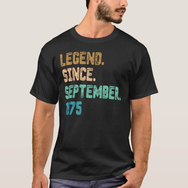 Year Old Legend Since September 1975psd Birthday V T-Shirt (Front)