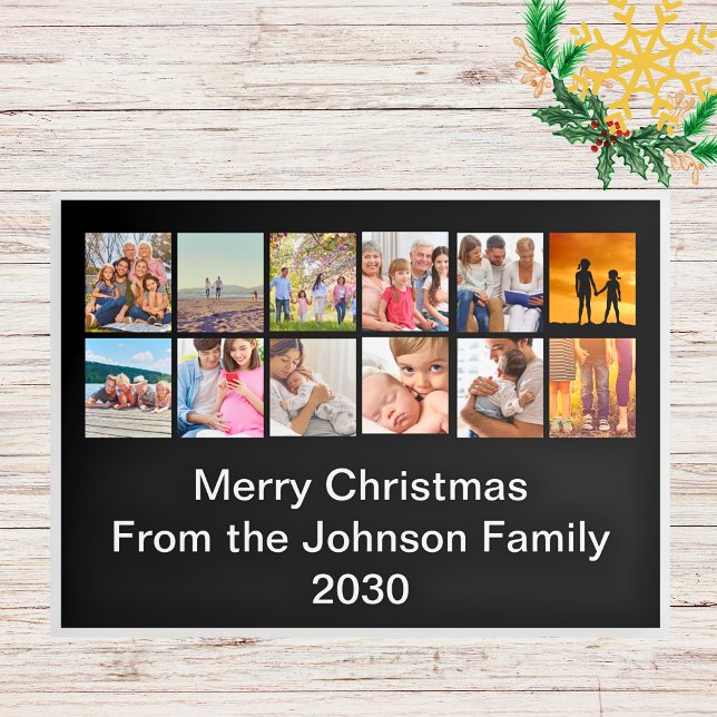 Year Review Photo Collage Trifold Christmas Card (Year Review Photo Collage Trifold Christmas Card
)
