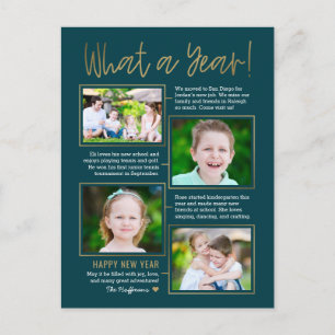 Year Summary Editable Color New Year Postcard