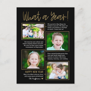 Year Summary Editable Color New Year Postcard