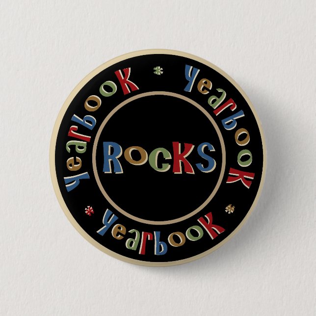 Yearbook Rocks Pinback Button (Front)