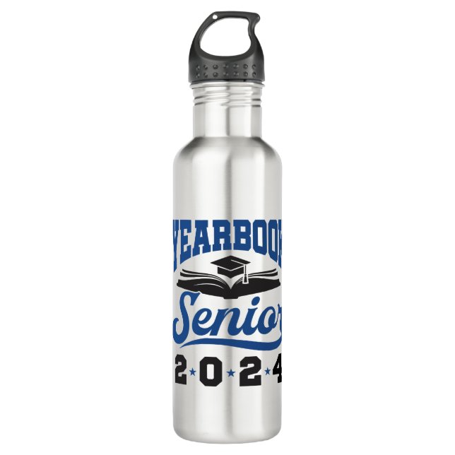 Yearbook Senior 2024  Stainless Steel Water Bottle (Front)