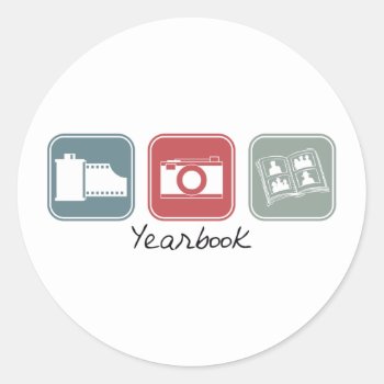 Yearbook (squares) Classic Round Sticker by LushLaundry at Zazzle