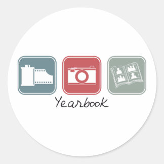 Yearbook (Squares) Classic Round Sticker