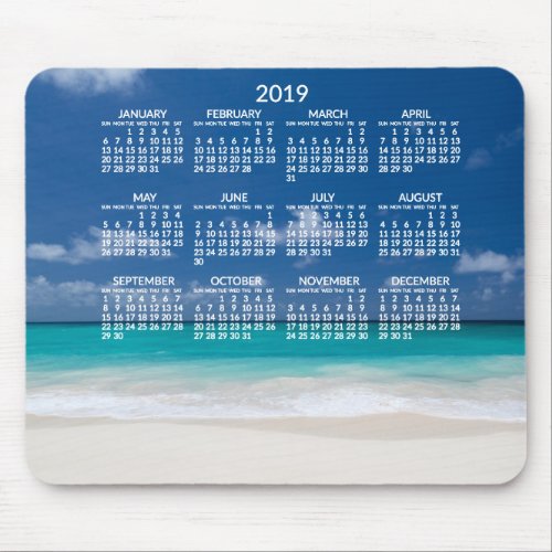 Yearly Beach Calendar 2019 Mousepads Add Photo