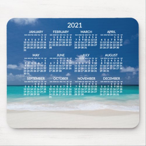 Yearly Beach Calendar 2021 Mousepads Add Photo