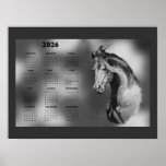 Yearly Calendar Beautiful Stallion Horse Poster