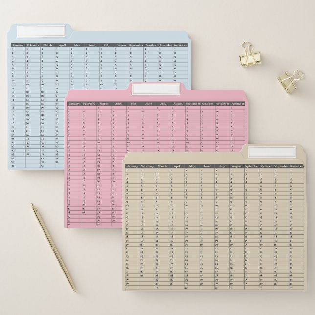 Yearly Family Birthday Calendar File Folder (Set)
