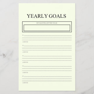  Yearly Goals Girly Night Tracker Annual Planner  Flyer