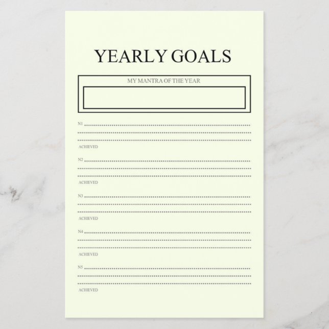  Yearly Goals Girly Night Tracker Annual Planner  Flyer (Front)