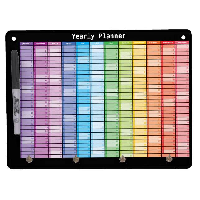 Yearly Planner Dry Erase Board Zazzle