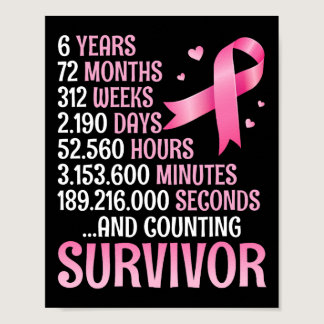 Years 72 Months Fighting Breast Cancer Counting Su Poster