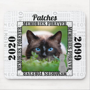 Years and Name Cat Pet Memorial Mouse Pad