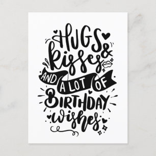 Years card Hugs Kisses & Birthday Wishes