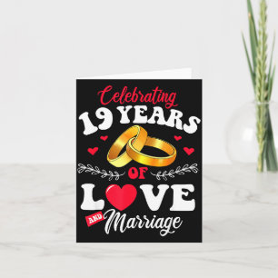Years Love Celebrating 19 Marriage 19th Anniversar Card