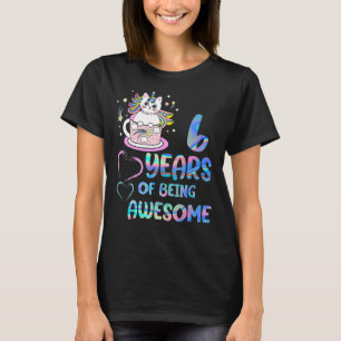 Years Of Being Awesome Cute Cats 6th Birthday Girl T-Shirt