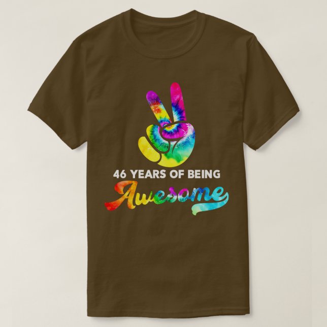 Years Of Being Awesome Tie Dye Birthday T-Shirt (Design Front)