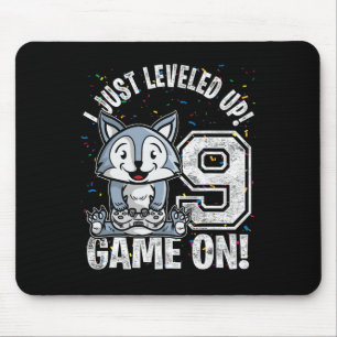 Years Old 9th Birthday Wolf Boy Girl Gifts Video G Mouse Pad