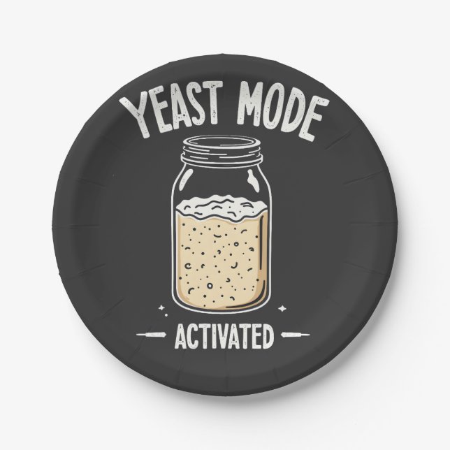 Yeast Mode Activated Baking Cooking Chef  Paper Plates (Front)