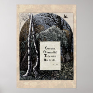 Yeats "The Stolen Child" Victorian Art Poem 20x28 Poster