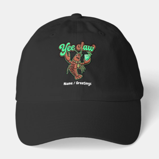 Yee Claw Retro Crawfish Bow Coastal Cocktail  Hat (Front)