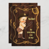 Yee-Haw! Blonde Cowboy Rustic Baby Shower Invitation | Zazzle