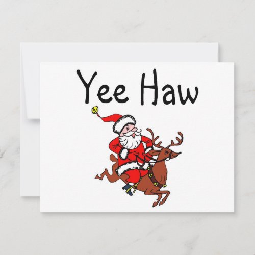 Yee Haw Christmas Cowboy Santa Claus Holiday Card