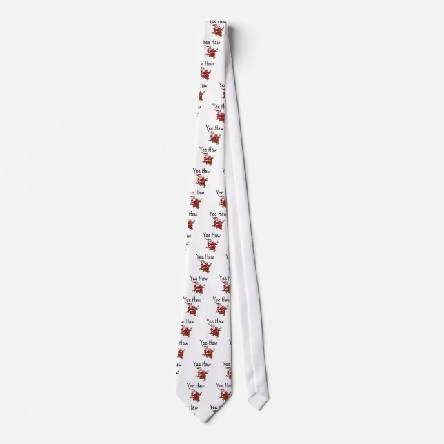 Yee Haw Christmas Cowboy Santa Claus Neck Tie (Front)