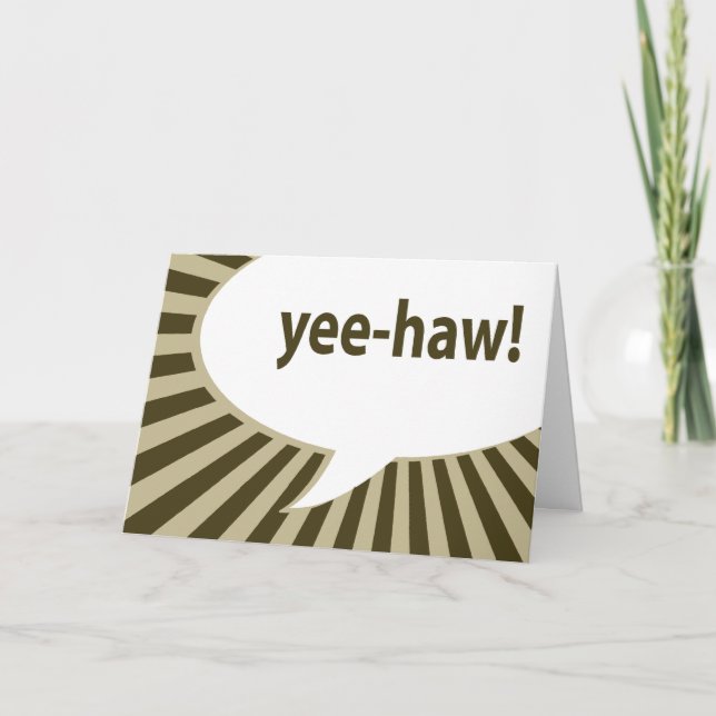 yee-haw! : comic speech bubble invitation (Front)