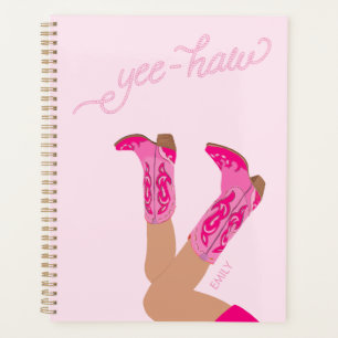 Yee-Haw Cowgirl Boots Custom Name  Planner