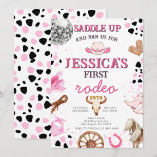 Yee Haw Disco Cowgirl Rodeo Birthday Invitation