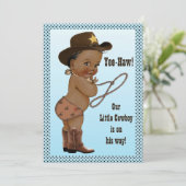Yee-Haw! Ethnic Little Cowboy Baby Shower Invitation | Zazzle