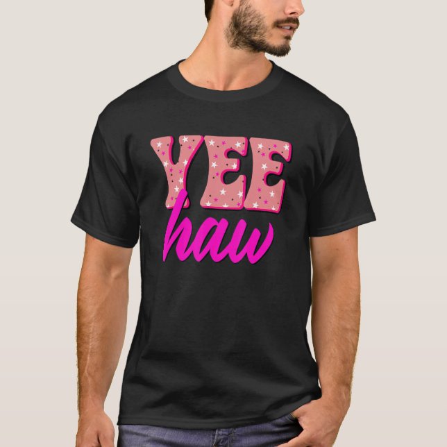 Yee Haw Howdy Retro Rodeo Western Country Southern T-Shirt (Front)