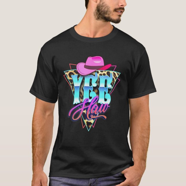 Yee Haw Howdy Rodeo Country Leopard Yeehaw Souther T-Shirt (Front)