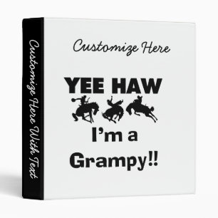 Yee Haw I'm a Grampy T-shirts and Gifts Binder