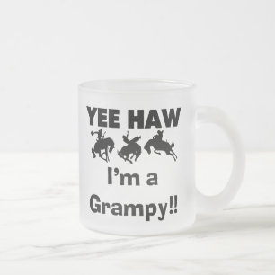 Yee Haw I'm a Grampy T-shirts and Gifts Frosted Glass Coffee Mug
