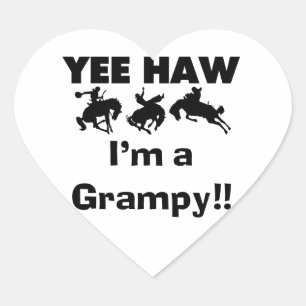 Yee Haw I'm a Grampy T-shirts and Gifts Heart Sticker