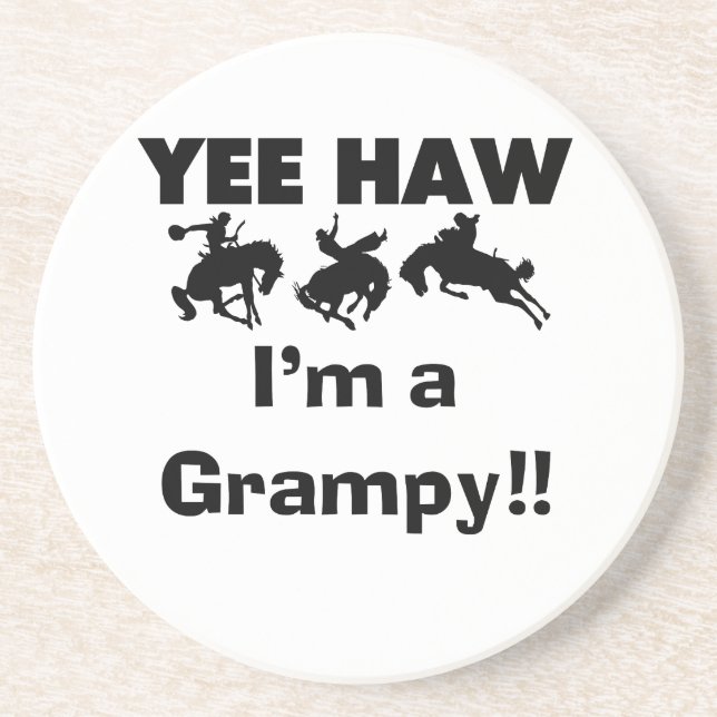 Yee Haw I'm a Grampy T-shirts and Gifts Sandstone Coaster (Front)