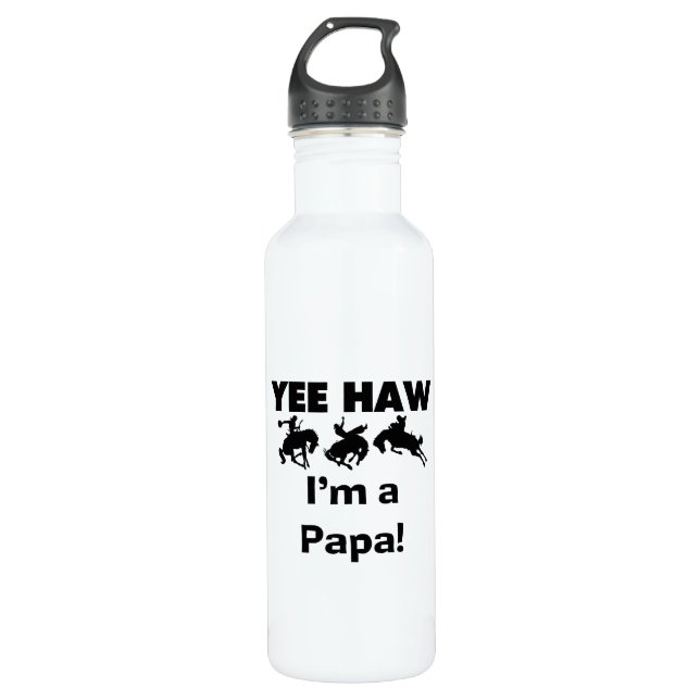 Yee Haw I'm a Papa T-shirts and Water Bottle (Front)