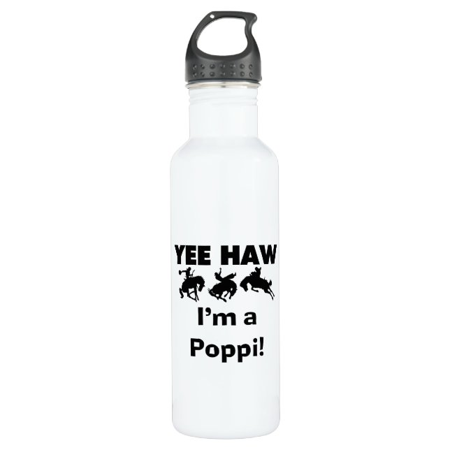 Yee Haw I'm a Poppi T-shirts and Water Bottle (Front)