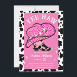 Yee Haw Pink Cowgirl Rodeo 30th Birthday Invitation<br><div class="desc">Gather your cowboys and cowgirls for a western-themed birthday party. Modern cowboy starry hat and boot customizable birthday invitation for any age in pink color.</div>