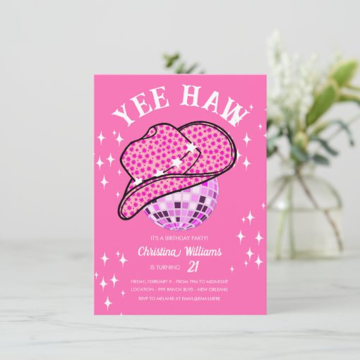 Yee Haw Pink Cowgirl Mouse Pad - Western Disco Themed Desk Mat For Office & Gaming