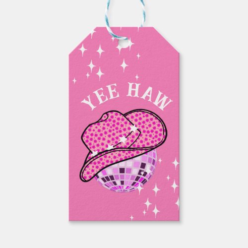 Yee Haw Pink Purple Cowgirl Disco Rodeo  Gift Tags