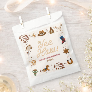 Yee Haw! Western Cowboy Rodeo Birthday Party Favor Bag