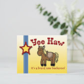 Yee Haw! Western themed baby shower invite (Standing Front)